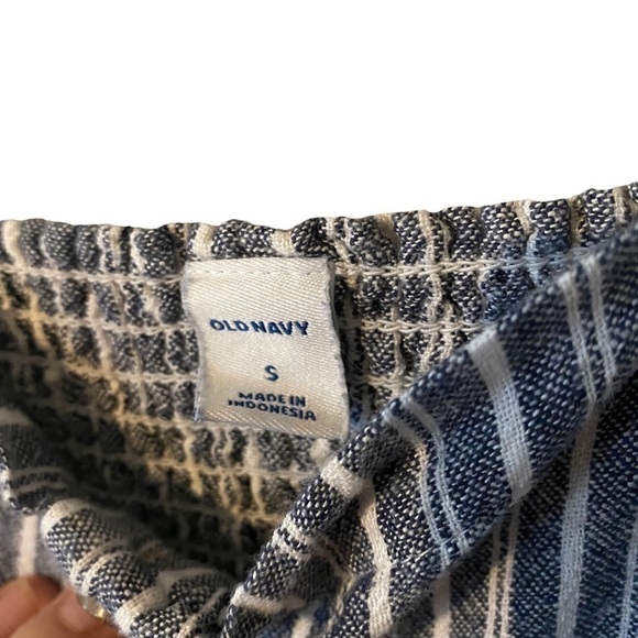 Old Navy Blue and White Stripe Linen Blend Jumper, size small - Picture 5 of 5